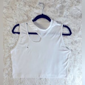 White Cut-Out Crop Top